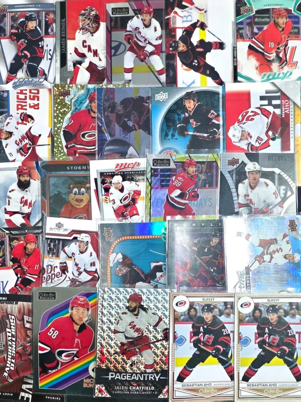 NHL Carolina Hurricanes Hockey Card Lot - 25 Cards Inserts, Rookies, Stars